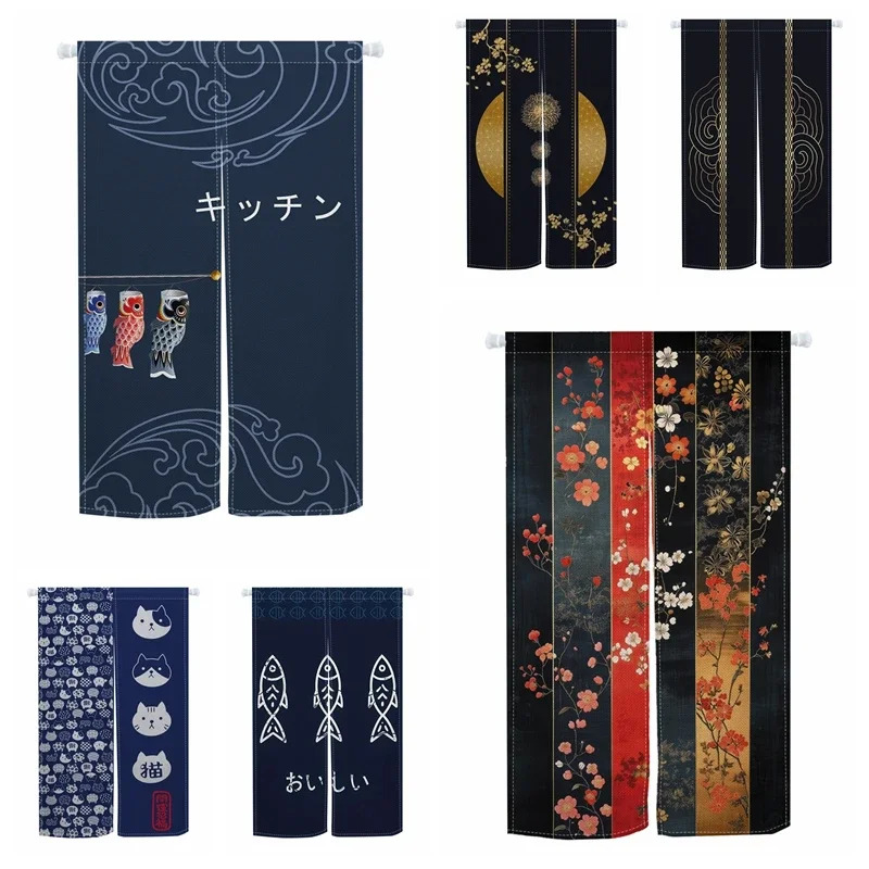 Noren Curtain Doorway - VIKAMA Tirai Pintu Pola Kucing Gaya