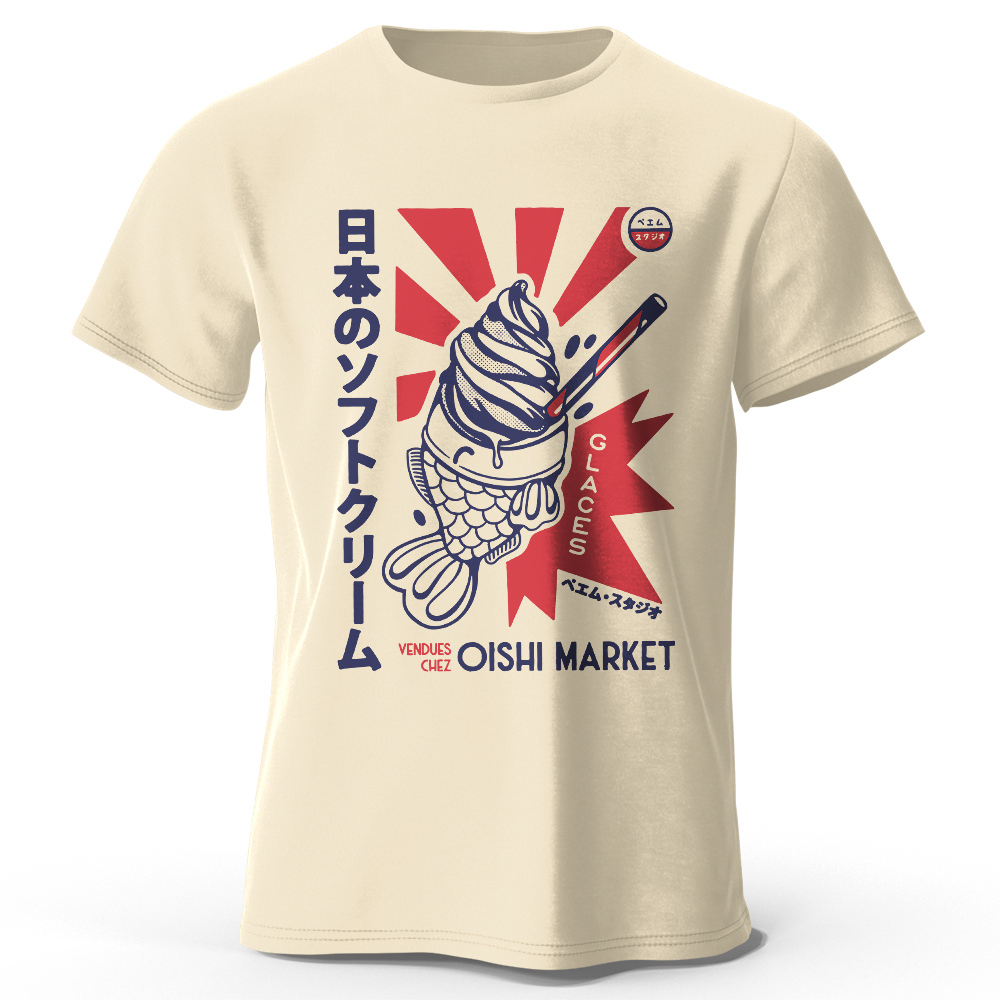 Japan Lifestyle And Culture - Kaus Katun 100% Gambar Cetak Foodie