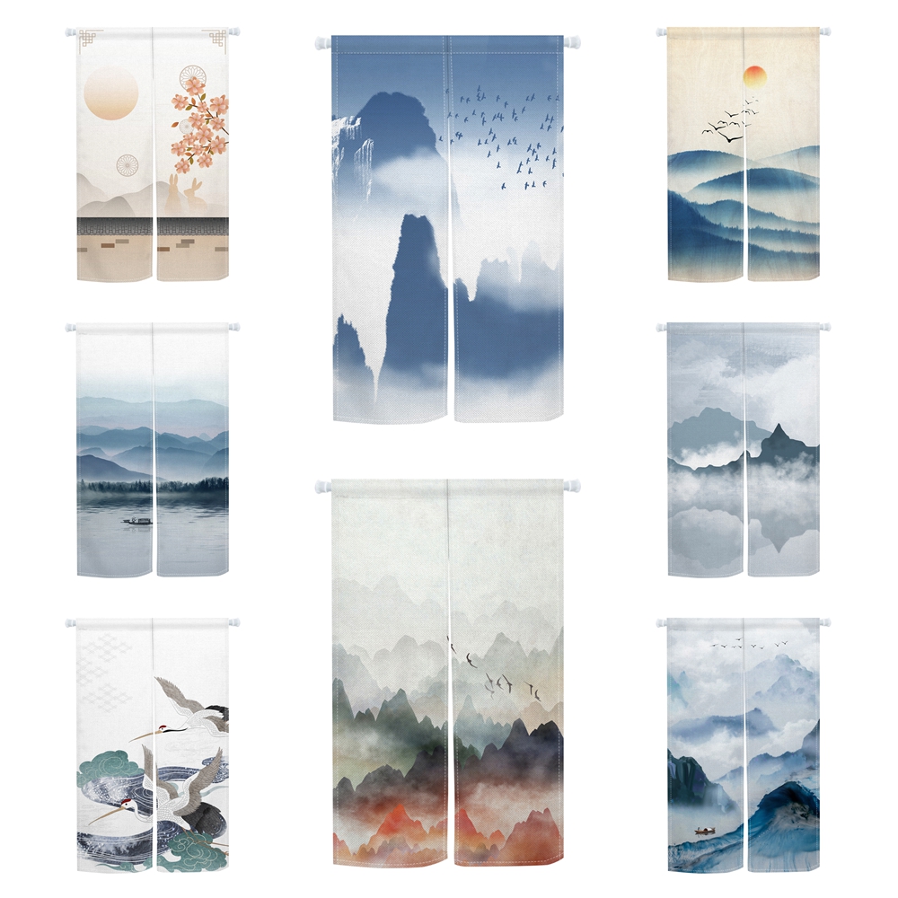 Noren Curtain Doorway - Tirai Pintu Noren Tradisional Jepang Motif
