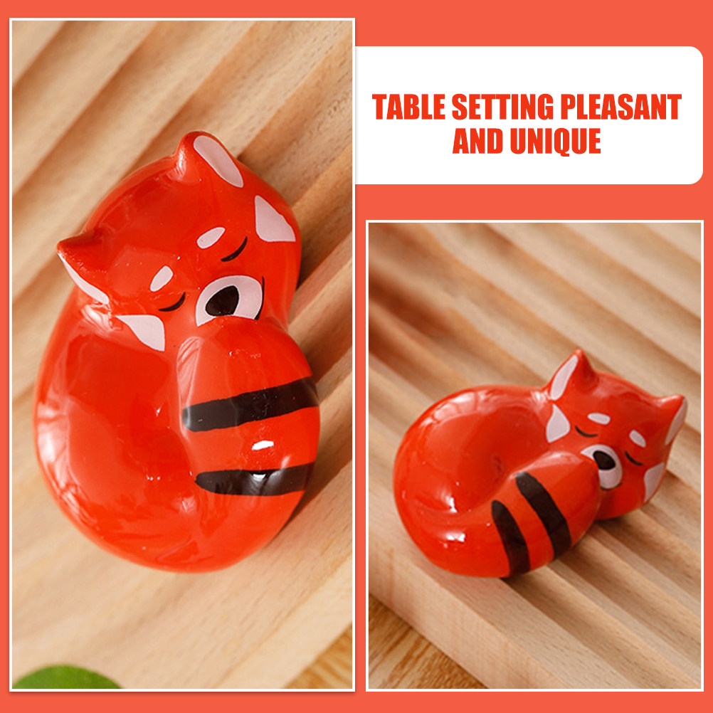 Chopstick Rest Ceramic - 4Pcs Tempat Sumpit Keramik Desain Rubah,