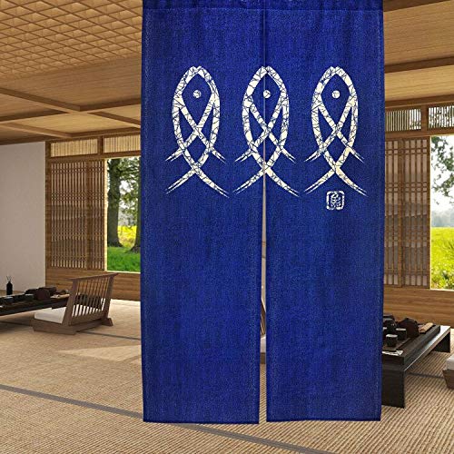 Noren Curtain Doorway - Tirai karakter kuno ikan Noren Jepang
