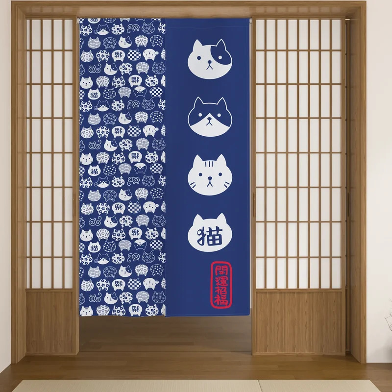 VIKAMA Tirai Pintu Pola Kucing - Noren Curtain Doorway ulasan dan harga