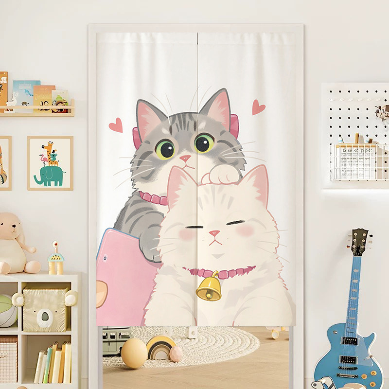 Tirai Pintu Noren Motif Kucing - Noren Curtain Doorway ulasan dan harga