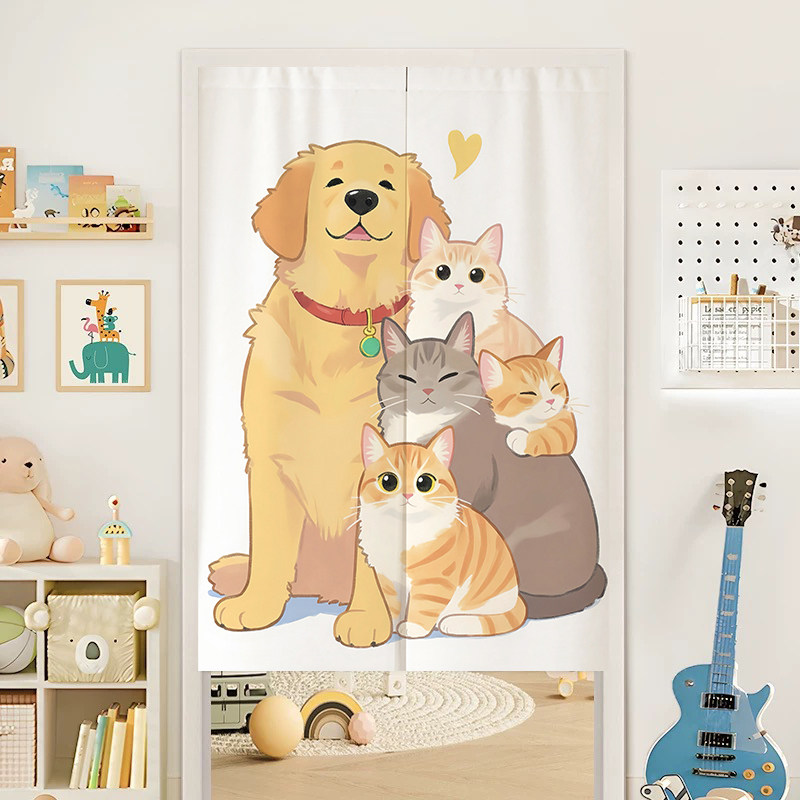 Tirai Pintu Noren Motif Kucing - Noren Curtain Doorway ulasan dan harga