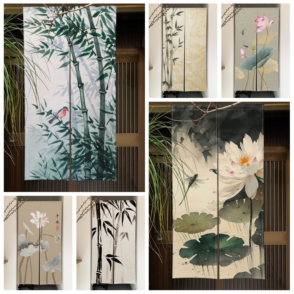Tirai Pintu Teratai Bambu Luki - Noren Curtain Doorway ulasan dan harga