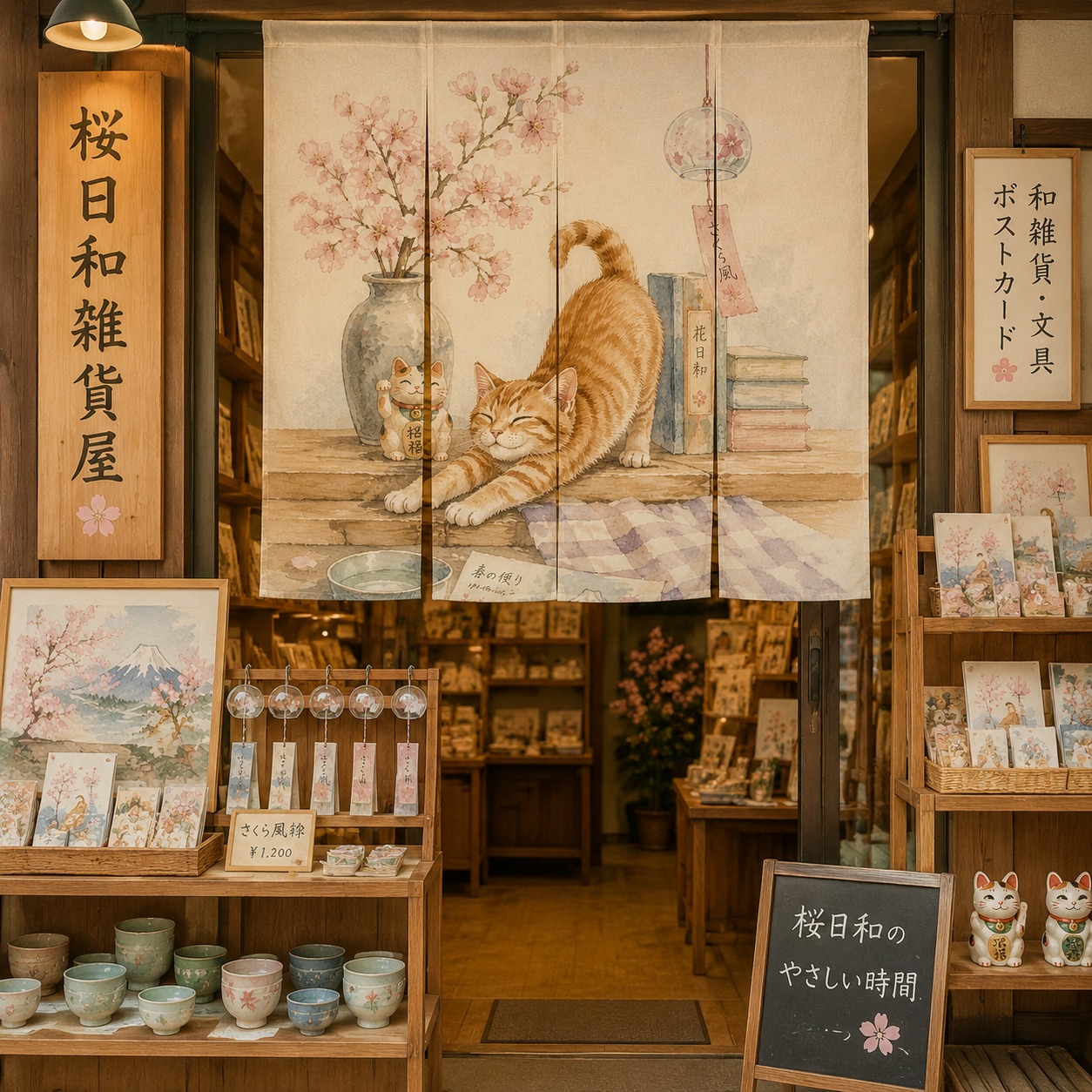Tirai Noren Motif Kucing Jepan - Noren Curtain Doorway ulasan dan harga