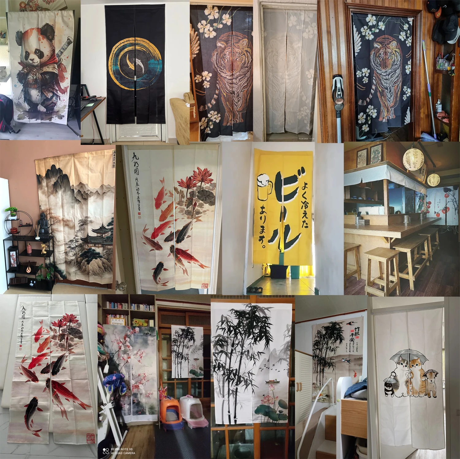 Tirai pintu Noren Jepang gamba - Noren Curtain Doorway ulasan dan harga